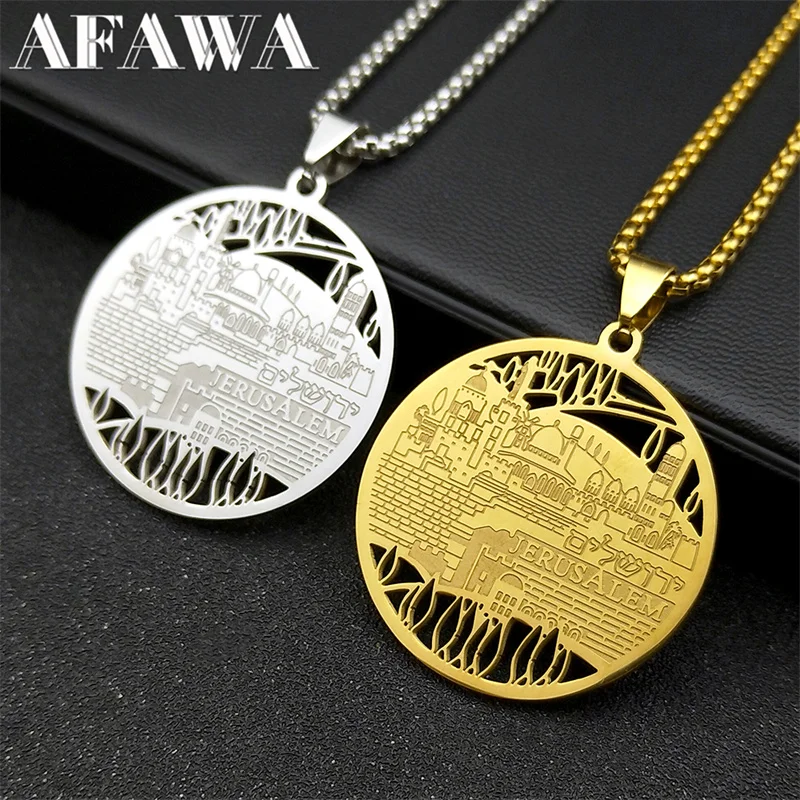 Israel Jerusalem Building Pendant Necklace for Women Men Stainless Steel Gold Color Jewish Sacred Place Chain Jewelry NZZZ791
Israel Jerusalem Building Pendant Necklace for Women Men Stainless Steel Gold Color Jewish Sacred Place Chain Jewelry NZZZ791