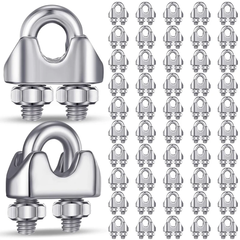 50Pcs 1/8 Inches M3 Stainless Steel Wire Rope Cable Clip Clamp 304 Stainless Steel Wire Rope Clamp Clip Wire Cable Clamp Durable
50Pcs 1/8 Inches M3 Stainless Steel Wire Rope Cable Clip Clamp 304 Stainless Steel Wire Rope Clamp Clip Wire Cable Clamp Durable