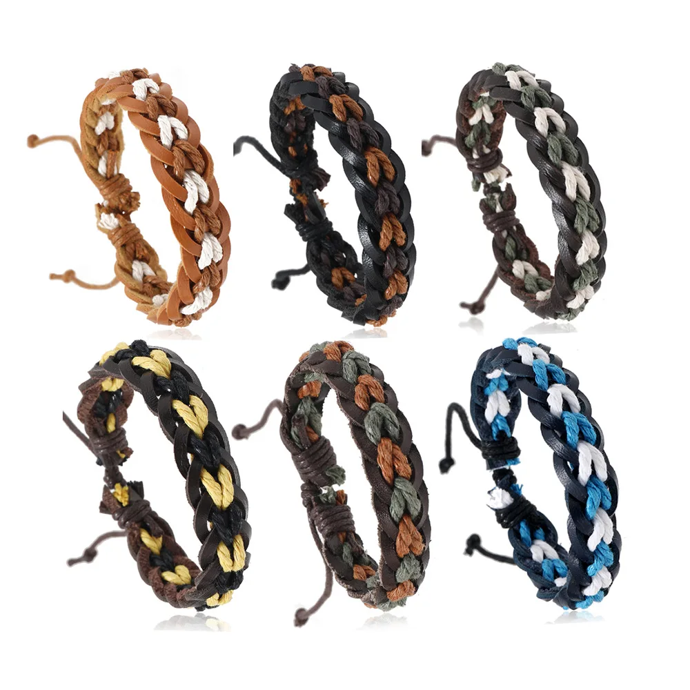 20pcs Vintage Wax Leather Bracelet for Men Black Brown Woven Rope Chain Bangle Women Handmade Jewelry
20pcs Vintage Wax Leather Bracelet for Men Black Brown Woven Rope Chain Bangle Women Handmade Jewelry