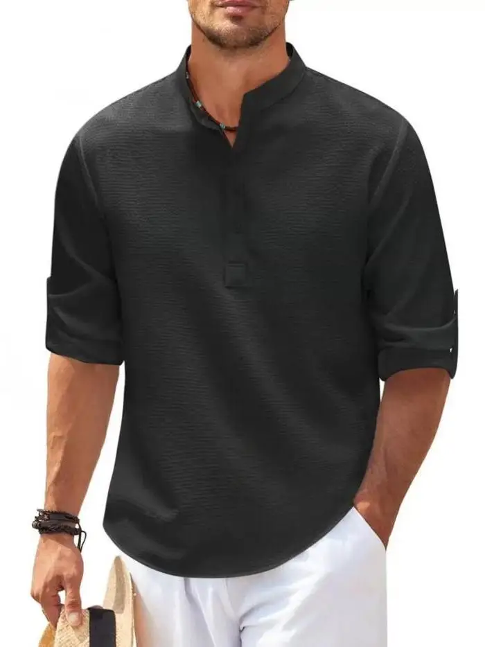 Long Sleeve Standing Collar Pure Men's Casual Shirt Thickened Durable Comfortable All Season Color Inner Wear for Men
Long Sleeve Standing Collar Pure Men's Casual Shirt Thickened Durable Comfortable All Season Color Inner Wear for Men