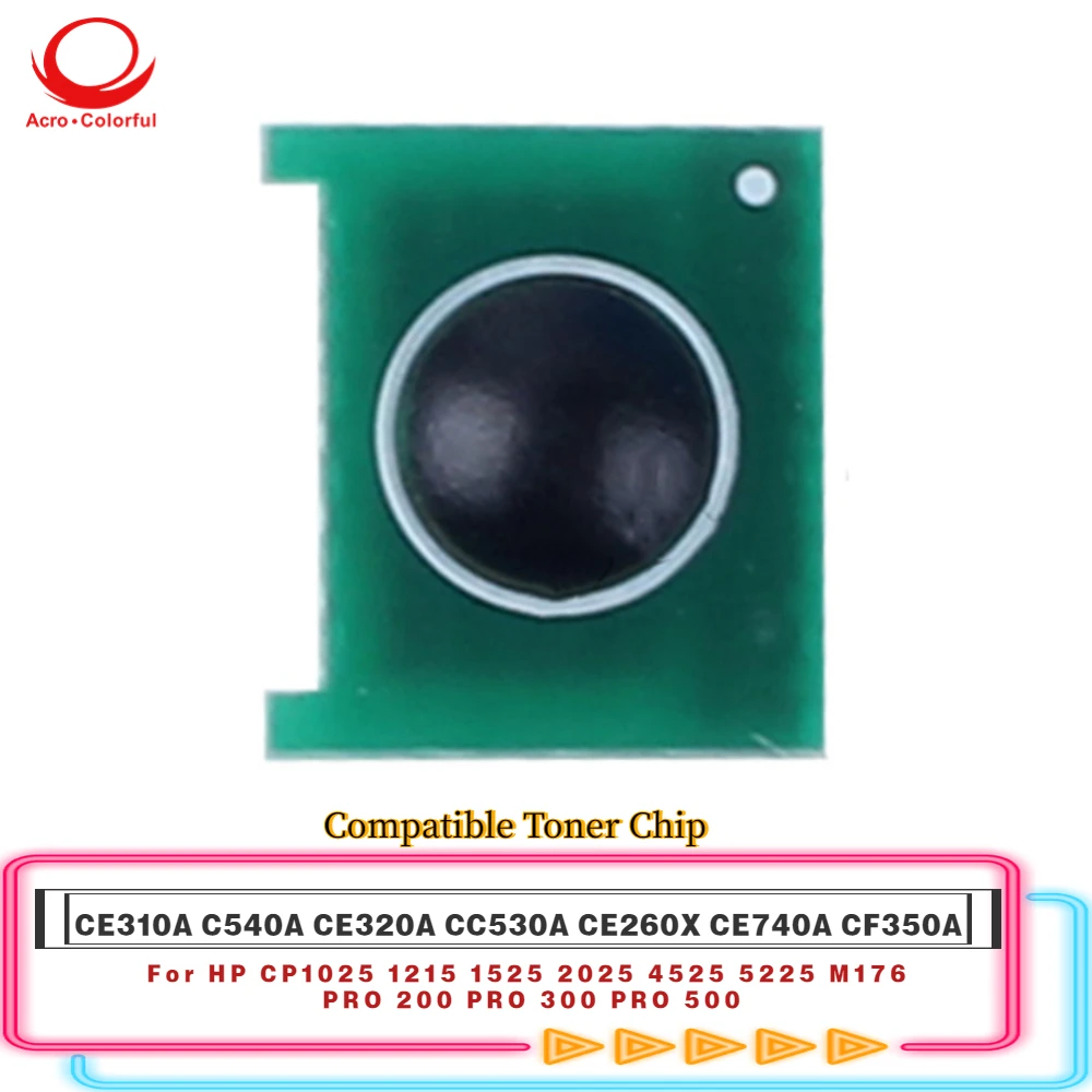 Compatible CE310A C540A CE320A CC530A CE260X CE740A CF350A Chip For HP CP1025 1215 1525 Printer Cartridge CE311A CE313A CE312A
Compatible CE310A C540A CE320A CC530A CE260X CE740A CF350A Chip For HP CP1025 1215 1525 Printer Cartridge CE311A CE313A CE312A