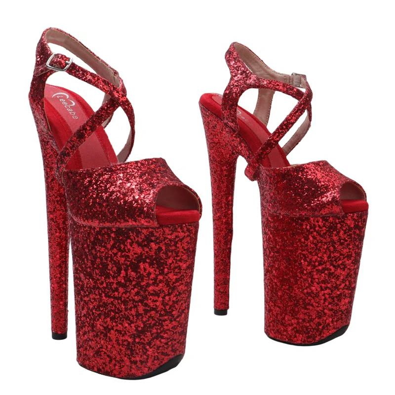 Leecabe 23cm/9inches Glitter upper small Open toe Platform high heel sandals sexy model shoes pole dance shoes
Leecabe 23cm/9inches Glitter upper small Open toe Platform high heel sandals sexy model shoes pole dance shoes