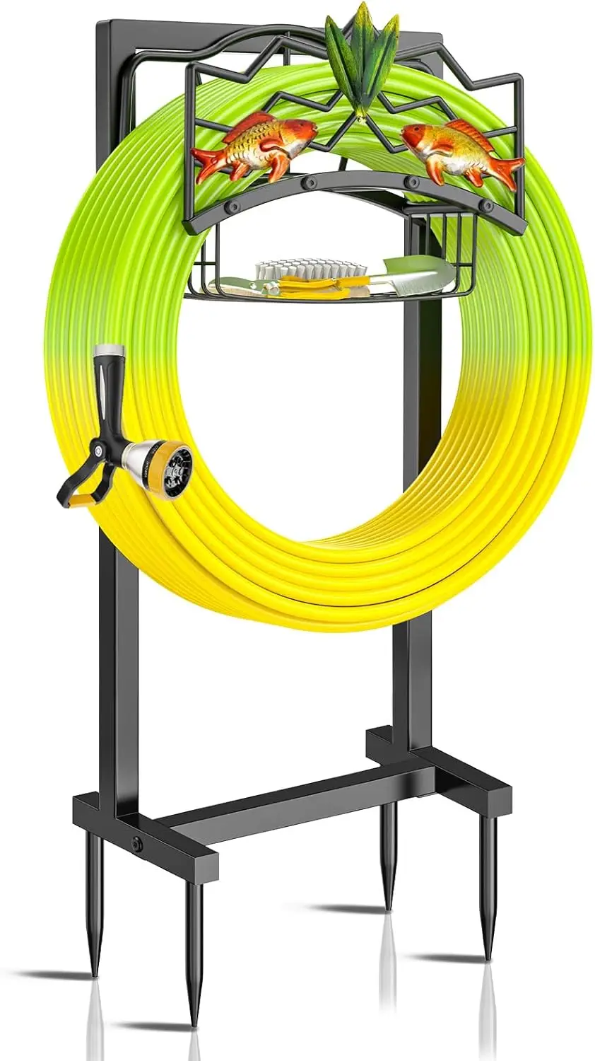 Heavy Duty Metal Garden Hose Holder with 4 Spikes, Freestanding Outdoor Storage Rack for Yard Lawn Decor up to 150ft
Heavy Duty Metal Garden Hose Holder with 4 Spikes, Freestanding Outdoor Storage Rack for Yard Lawn Decor up to 150ft