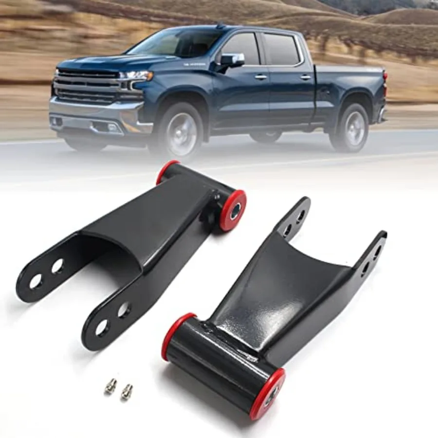 2" Rear Drop Lowering Shackle Kit Compatible with 2019 2020 2021 2022 2023 2024 Chevy Silverado and GMC Sierra 1500 Suspension
2" Rear Drop Lowering Shackle Kit Compatible with 2019 2020 2021 2022 2023 2024 Chevy Silverado and GMC Sierra 1500 Suspension