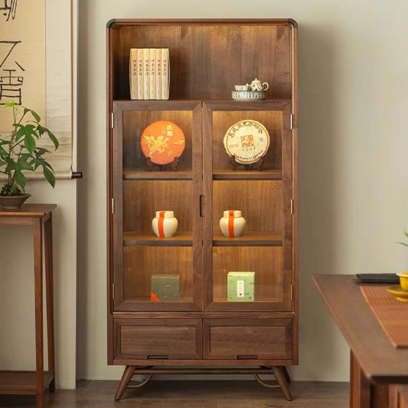 Tea set cabinet, black walnut solid wood wall side cabinet, dining side storage
Tea set cabinet, black walnut solid wood wall side cabinet, dining side storage