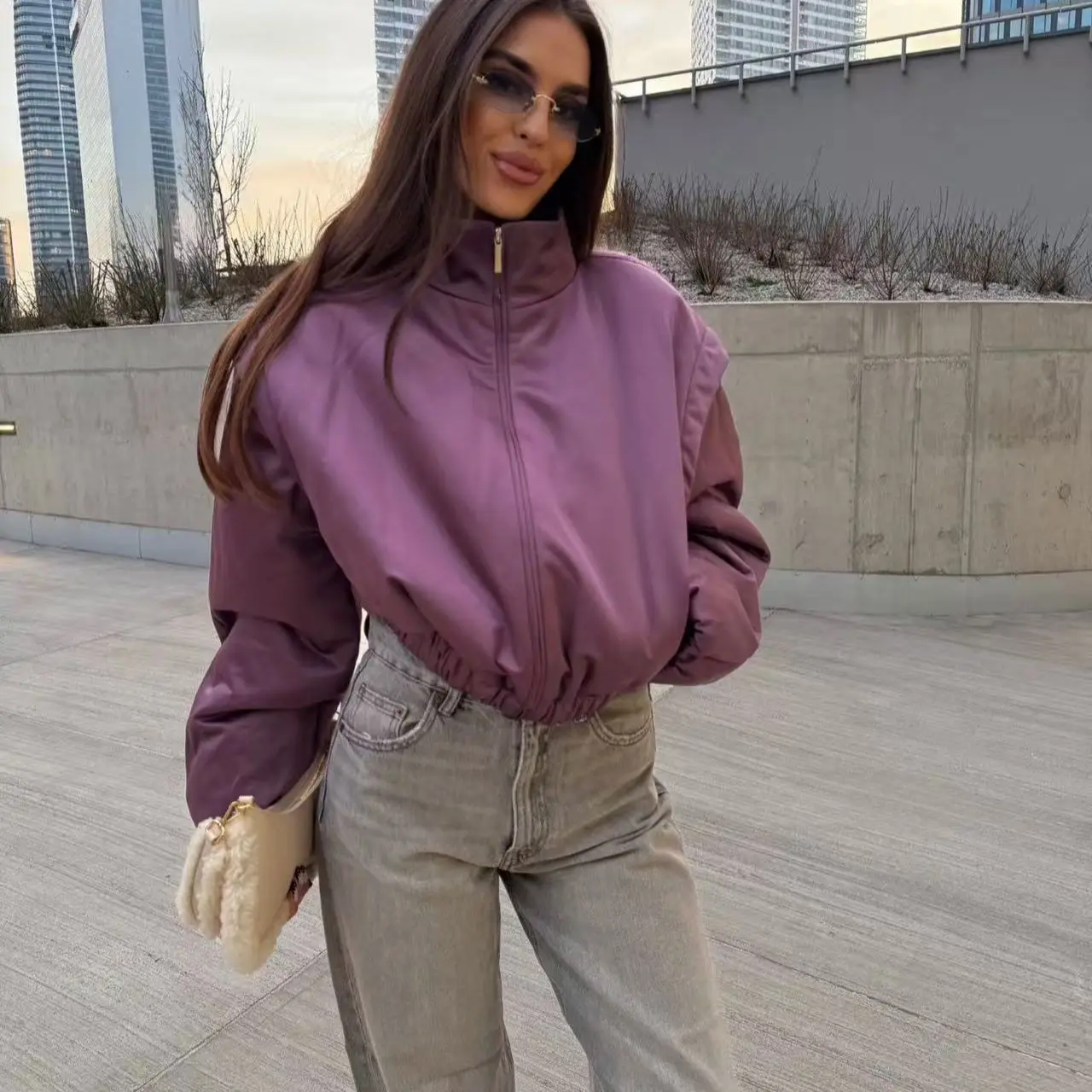 Fashion Silhouette Cotton Coat Women's Casual Versatile Zipper Jacket Cotton Coat Women's Coat
Fashion Silhouette Cotton Coat Women's Casual Versatile Zipper Jacket Cotton Coat Women's Coat