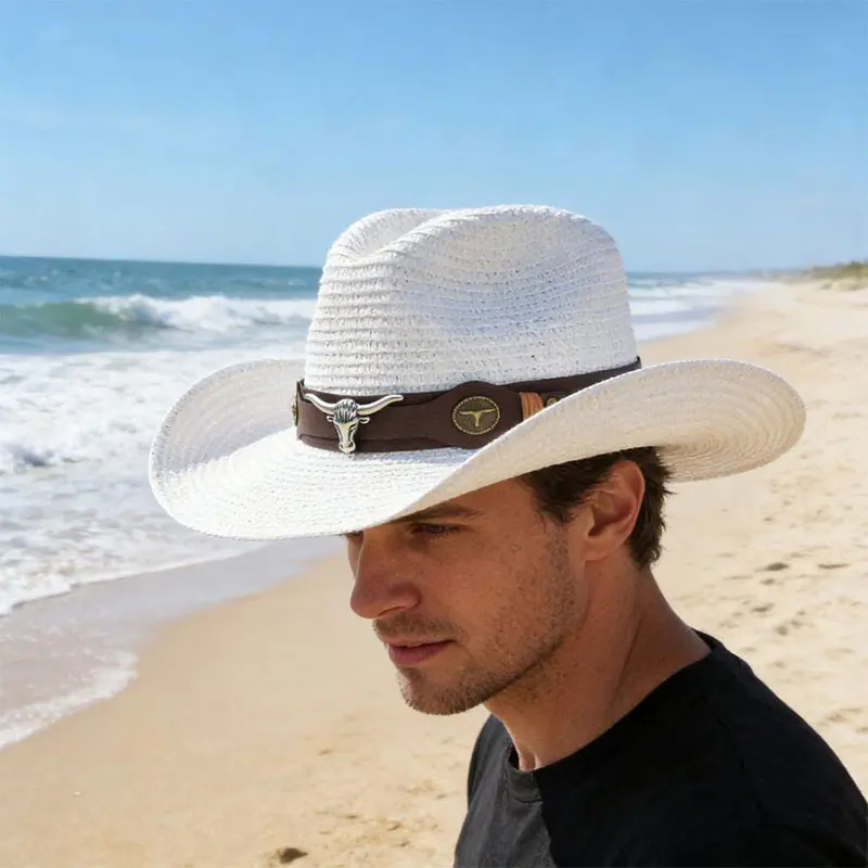Vintage Western Straw Cowboy Hat Unisex With Belt Buckle Decoration For Outdoor Beach Vacation Wide Brim Sun Hat Holiday Gift
Vintage Western Straw Cowboy Hat Unisex With Belt Buckle Decoration For Outdoor Beach Vacation Wide Brim Sun Hat Holiday Gift