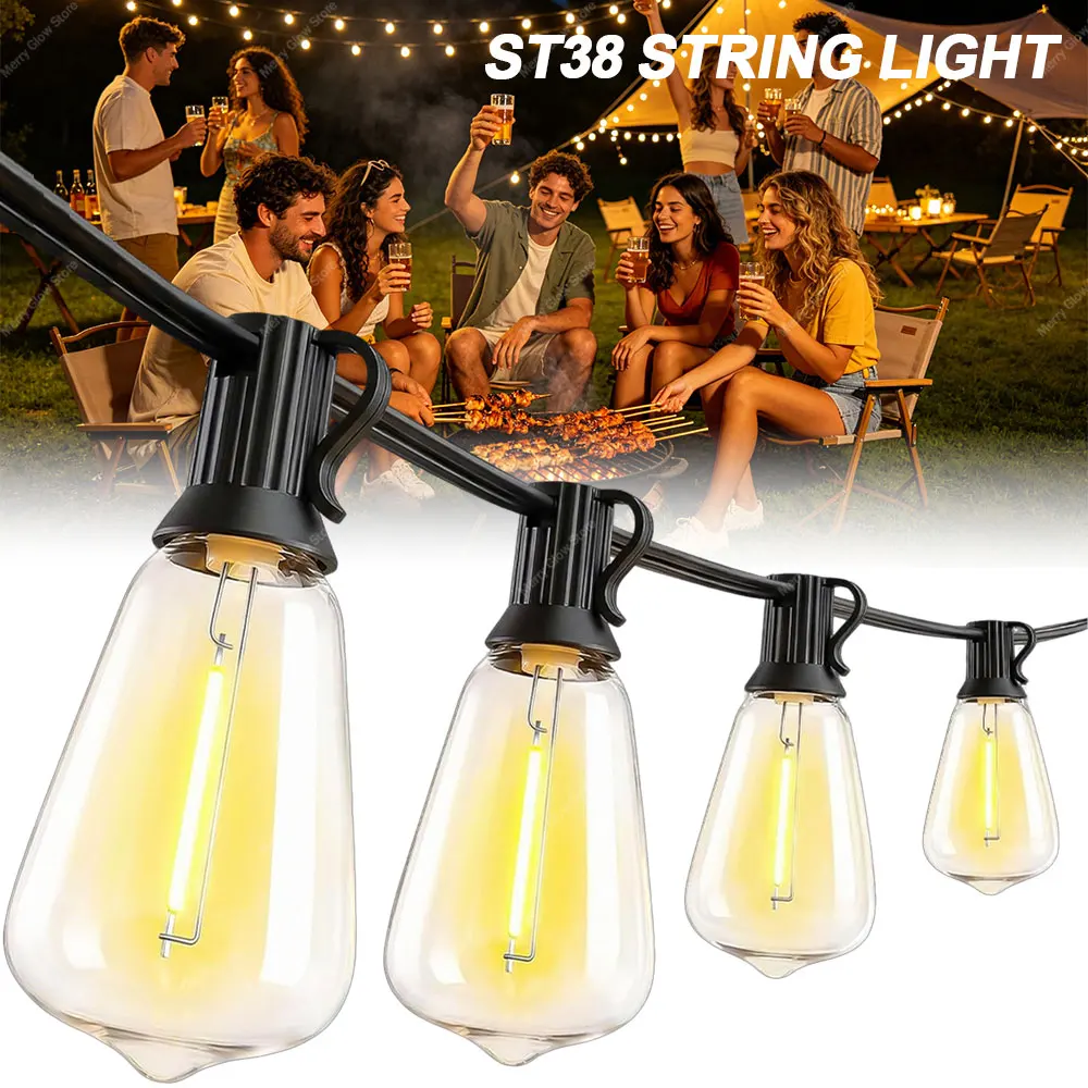 ST38 String Lights Outdoor Garland Connectable Shatterproof Waterproof Plastic LED Bulb Dimmable Patio Garden Decor Fairy Lighst
ST38 String Lights Outdoor Garland Connectable Shatterproof Waterproof Plastic LED Bulb Dimmable Patio Garden Decor Fairy Lighst
