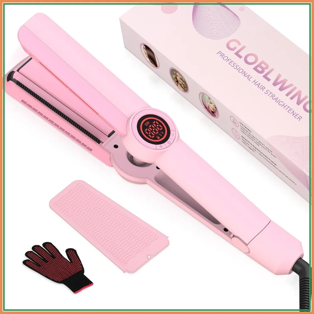1.5" Ceramic Flat Iron, Infrared & Negative Ions, LCD Temp Control, Dual Voltage, Anti-Frizz for All Hair Types, Pink
1.5" Ceramic Flat Iron, Infrared & Negative Ions, LCD Temp Control, Dual Voltage, Anti-Frizz for All Hair Types, Pink