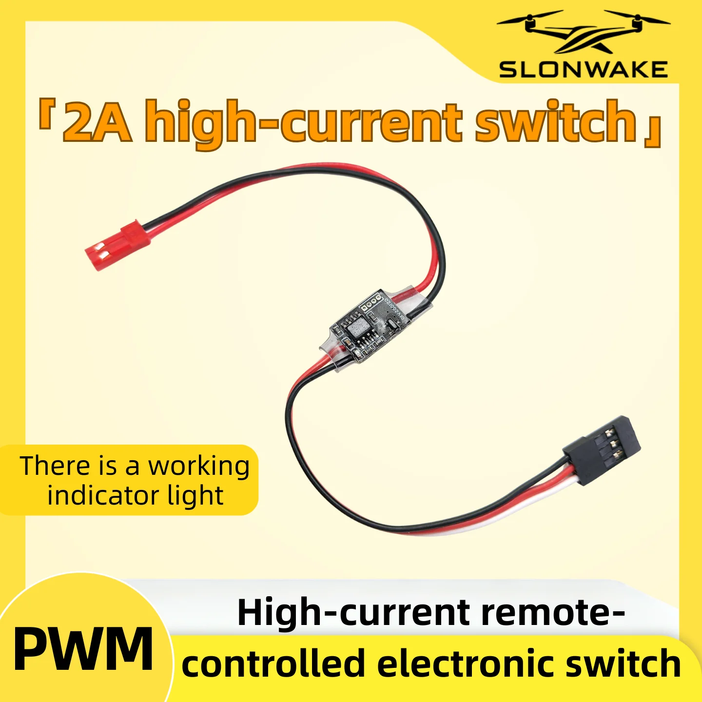 Электронный переключатель дистанционного управления SLONWAKE для радиоуправляемых моделей — ШИМ-контроллер 2 А, сильный ток, 3-5 В
Электронный переключатель дистанционного управления SLONWAKE для радиоуправляемых моделей — ШИМ-контроллер 2 А, сильный ток, 3-5 В