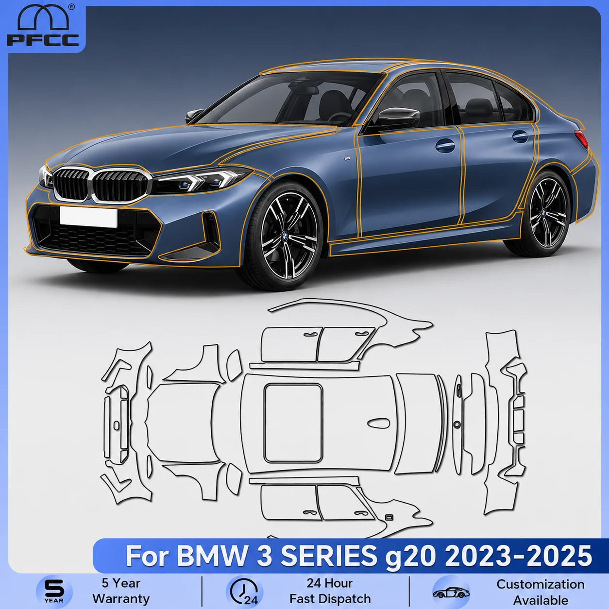 9Mil TPU PPF For BMW 3 Series G20 2023-2025 Car Pre-cut Paint Protection Film Anti-scratch Clear Bra Invisible Car Accessories
9Mil TPU PPF For BMW 3 Series G20 2023-2025 Car Pre-cut Paint Protection Film Anti-scratch Clear Bra Invisible Car Accessories