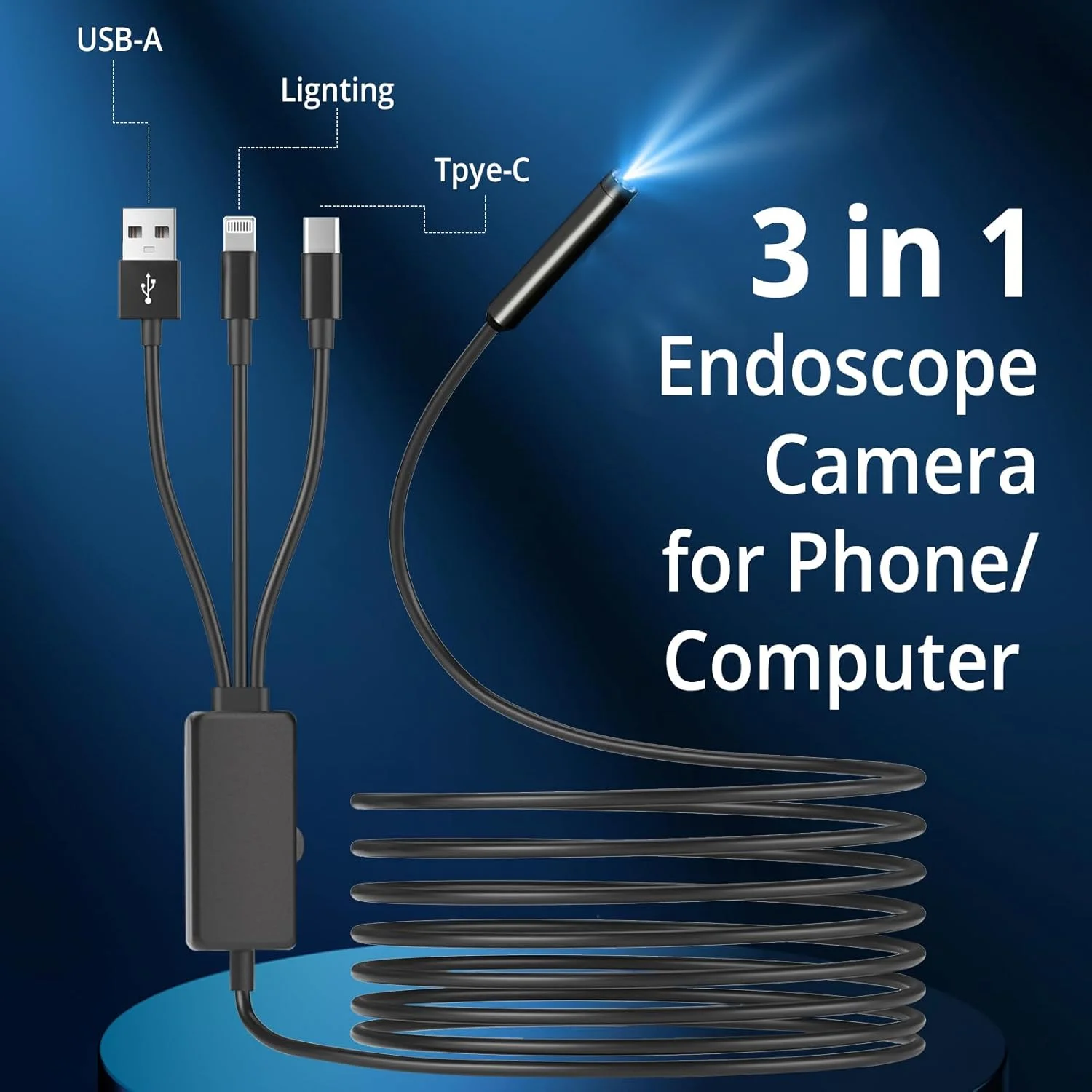 3in1 Industrial Piping Automotive Endoscope Subminiature Inspection Hidden Camera Tools For Cars Iphone Ios Smartphone Android
3in1 Industrial Piping Automotive Endoscope Subminiature Inspection Hidden Camera Tools For Cars Iphone Ios Smartphone Android