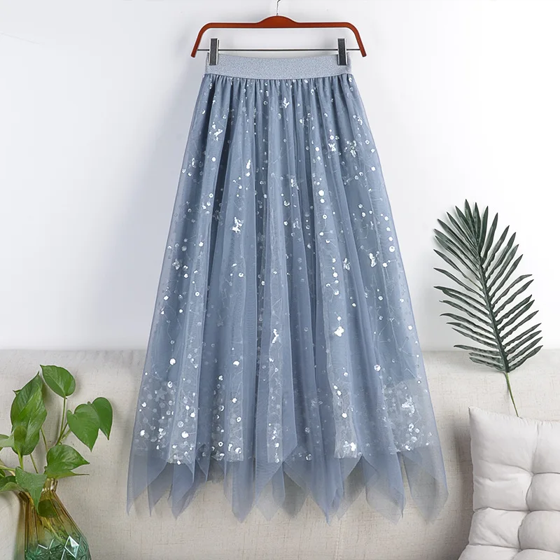 2022 Spring Women Skirts Elastic High Waist Pleated Skirts Women Double Layer Mesh Sequins Skirts Femme A-Line Skirts Streetwear
2022 Spring Women Skirts Elastic High Waist Pleated Skirts Women Double Layer Mesh Sequins Skirts Femme A-Line Skirts Streetwear