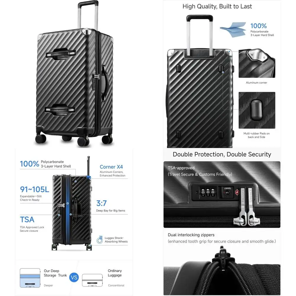 Расширяемый чемодан для ПК с твердым корпусом, большой 28-дюймовый чемодан с замком TSA, амортизирующие колеса, угольная металлическая отделка, идеально подходит
Расширяемый чемодан для ПК с твердым корпусом, большой 28-дюймовый чемодан с замком TSA, амортизирующие колеса, угольная металлическая отделка, идеально подходит