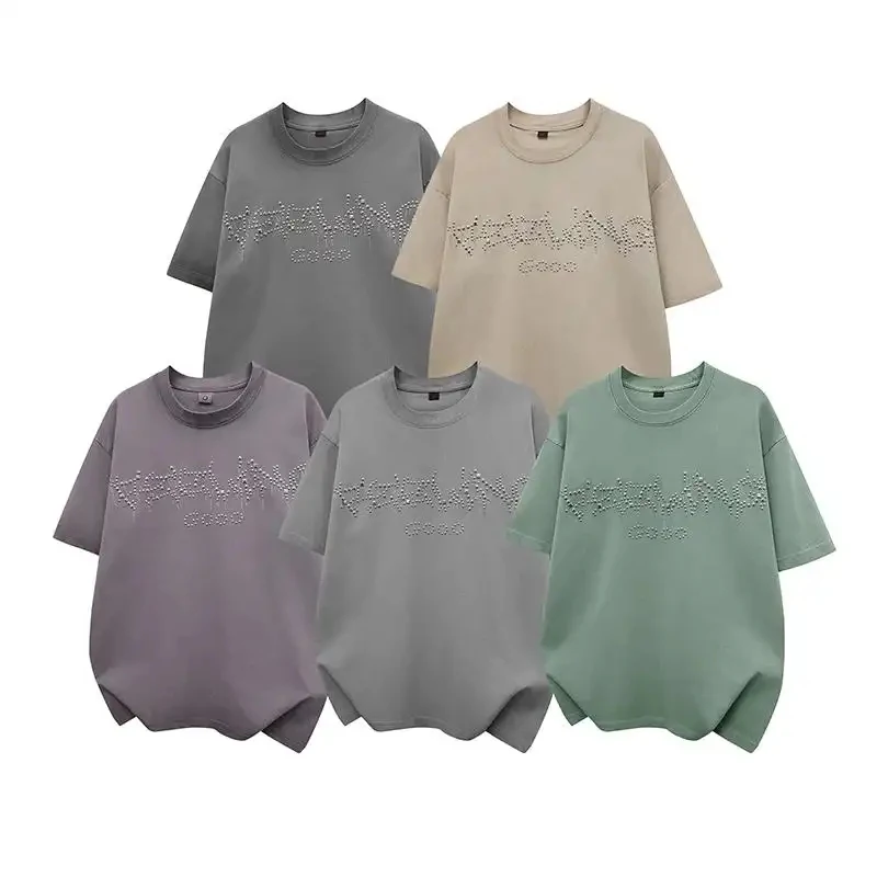 2026 New Summer American Retro Style Heavyweight T-Shirt Decorated with Gemstones with a Worn Look and Hot Stitching for Men and
2026 New Summer American Retro Style Heavyweight T-Shirt Decorated with Gemstones with a Worn Look and Hot Stitching for Men and