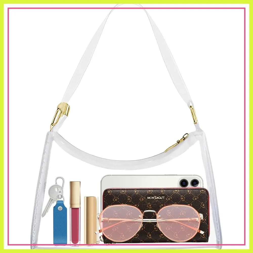 Stadium Approved Clear Bag for Women - PVC Shoulder Purse, Concert Essentials
Stadium Approved Clear Bag for Women - PVC Shoulder Purse, Concert Essentials