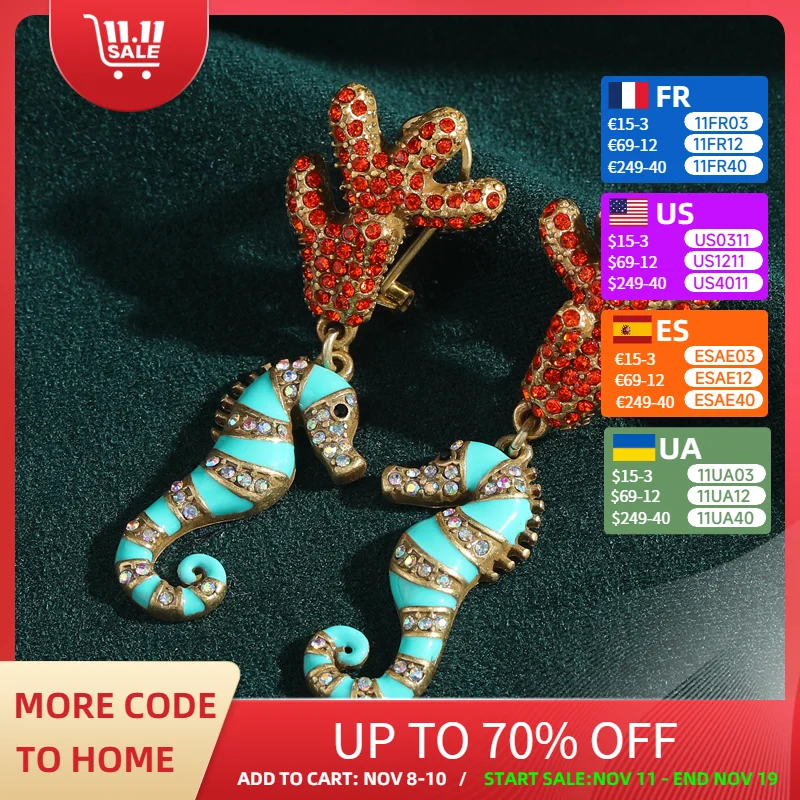 Vintage Blue Seahorse Drop Earrings Woman Rhinestones Crystal Red Coral Enamel Animal Summer Jewelry Beach Trending 2025 New
Vintage Blue Seahorse Drop Earrings Woman Rhinestones Crystal Red Coral Enamel Animal Summer Jewelry Beach Trending 2025 New