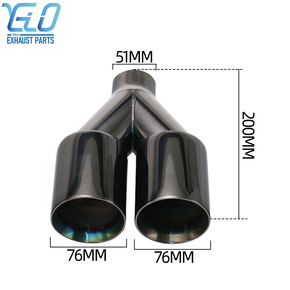 Car Exhaust Tail Pipe Interface 51mm flat dual outlet Universal Stainless steel Black Muffler Tips
Car Exhaust Tail Pipe Interface 51mm flat dual outlet Universal Stainless steel Black Muffler Tips