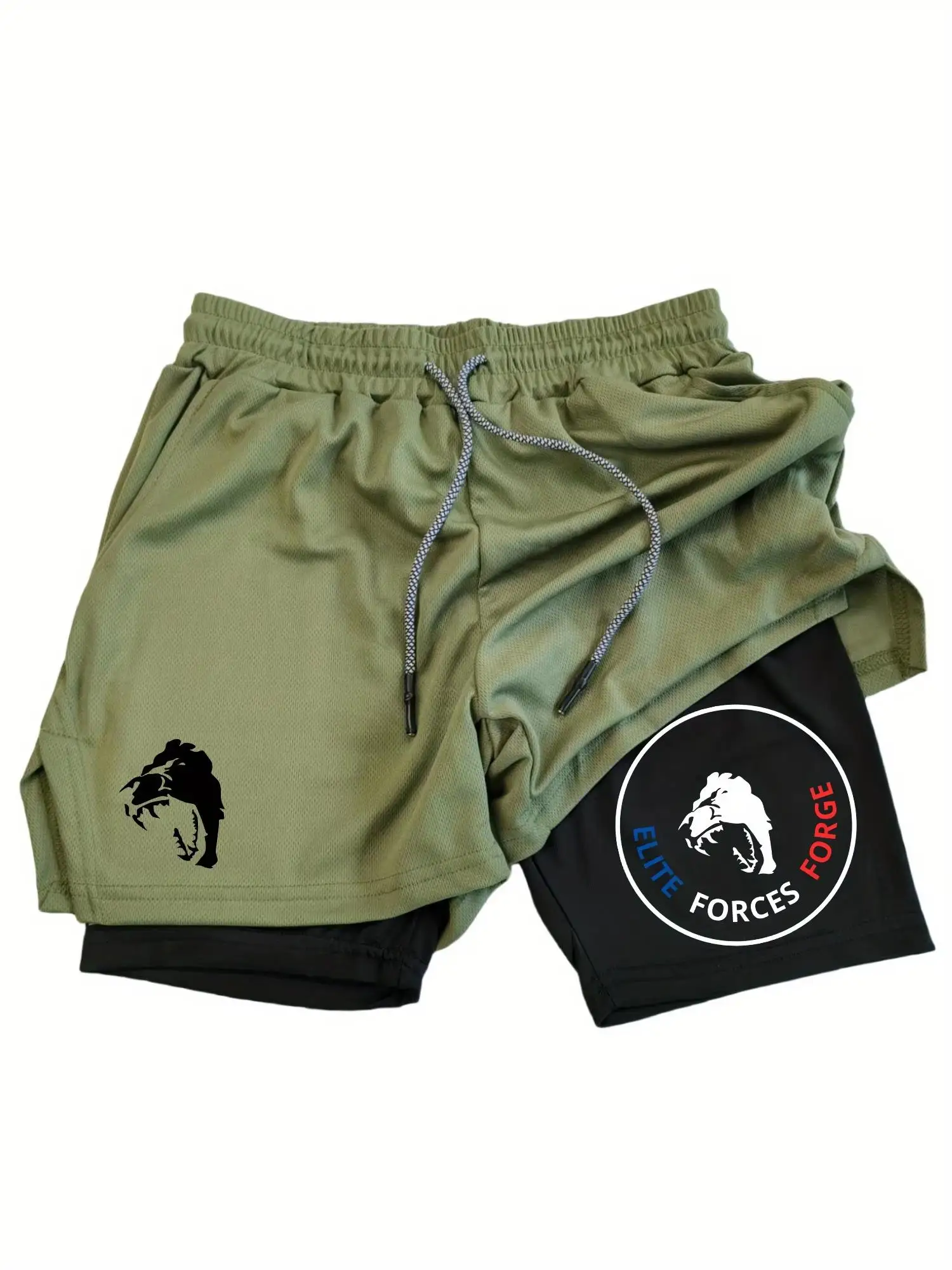 Новые мужские спортивные шорты с двойным слоем, быстросохнущие, для тренировок спецназа, с принтом «Голова тигра» ELITE FORCE FORGE, на шнурке на талии
Новые мужские спортивные шорты с двойным слоем, быстросохнущие, для тренировок спецназа, с принтом «Голова тигра» ELITE FORCE FORGE, на шнурке на талии