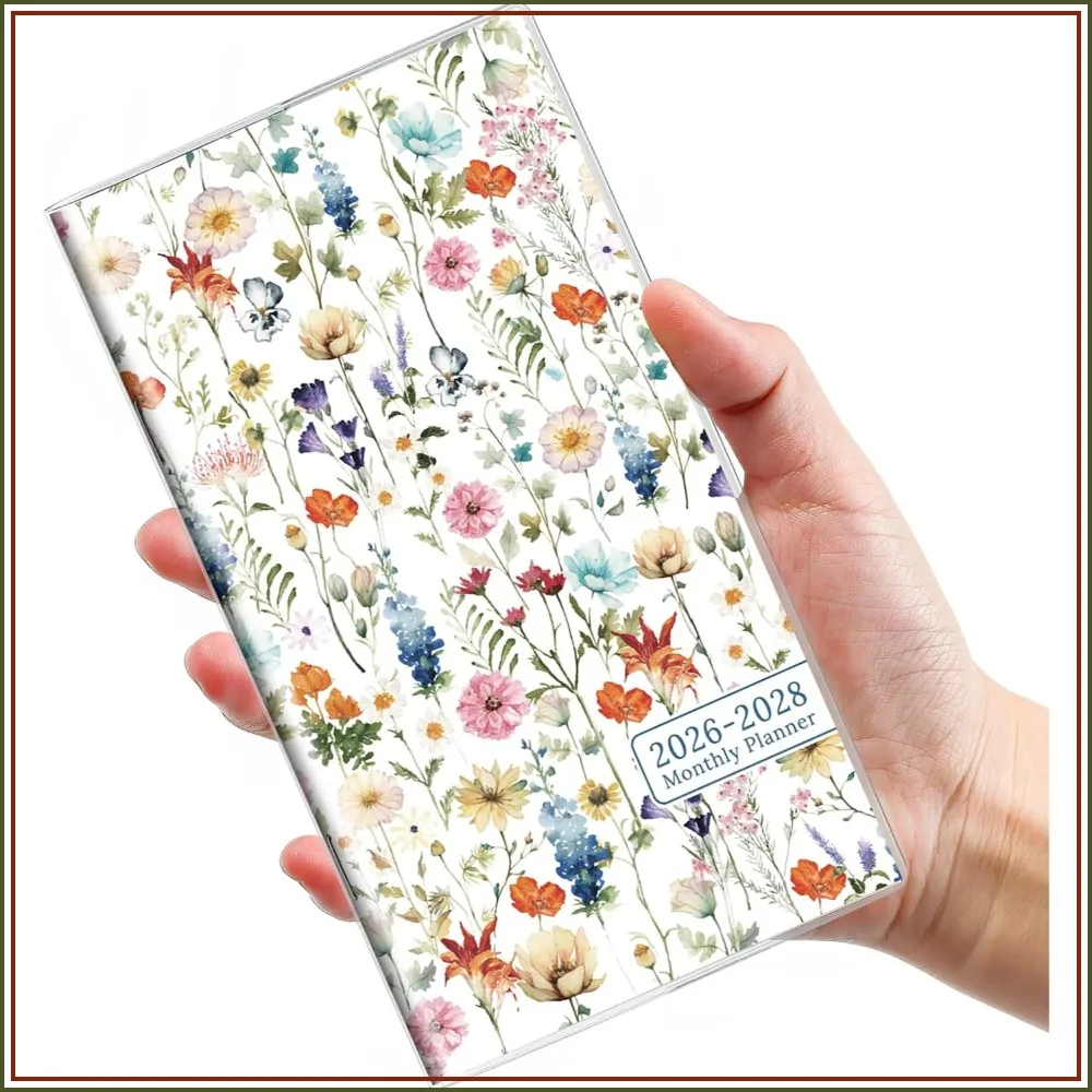 2026-2028 Pocket Calendar for Purse, 2 Year Monthly Planner Small Size with Clear Cover, Jul 2026-Jun 2028, 6.5x3.5 inch, Wildflowers
2026-2028 Pocket Calendar for Purse, 2 Year Monthly Planner Small Size with Clear Cover, Jul 2026-Jun 2028, 6.5x3.5 inch, Wildflowers