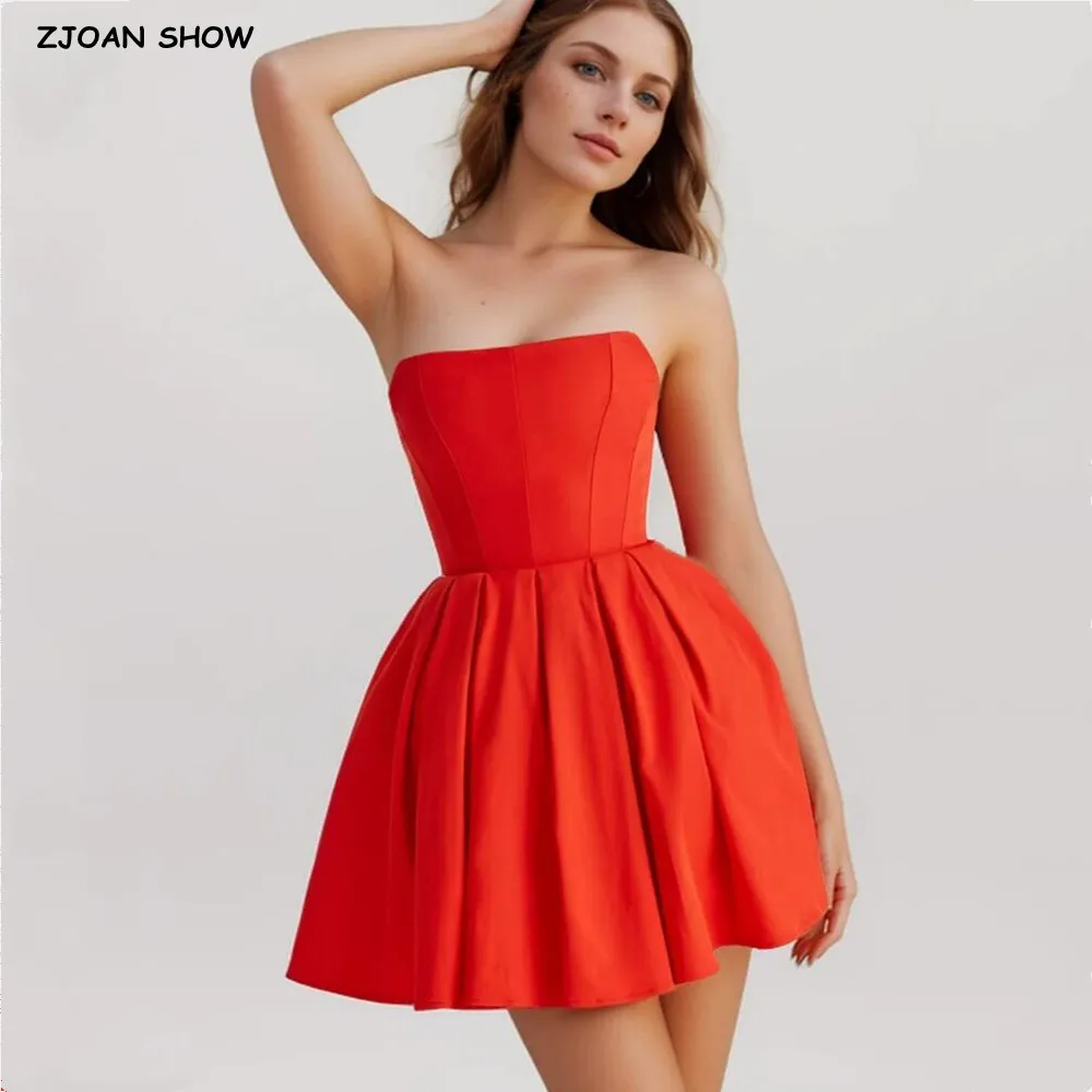 Sexy Slash Collar Backless Mini Strapless Dress Women High Waist Pleated Ruched Hem Swing Party Robe Christmas REd White
Sexy Slash Collar Backless Mini Strapless Dress Women High Waist Pleated Ruched Hem Swing Party Robe Christmas REd White