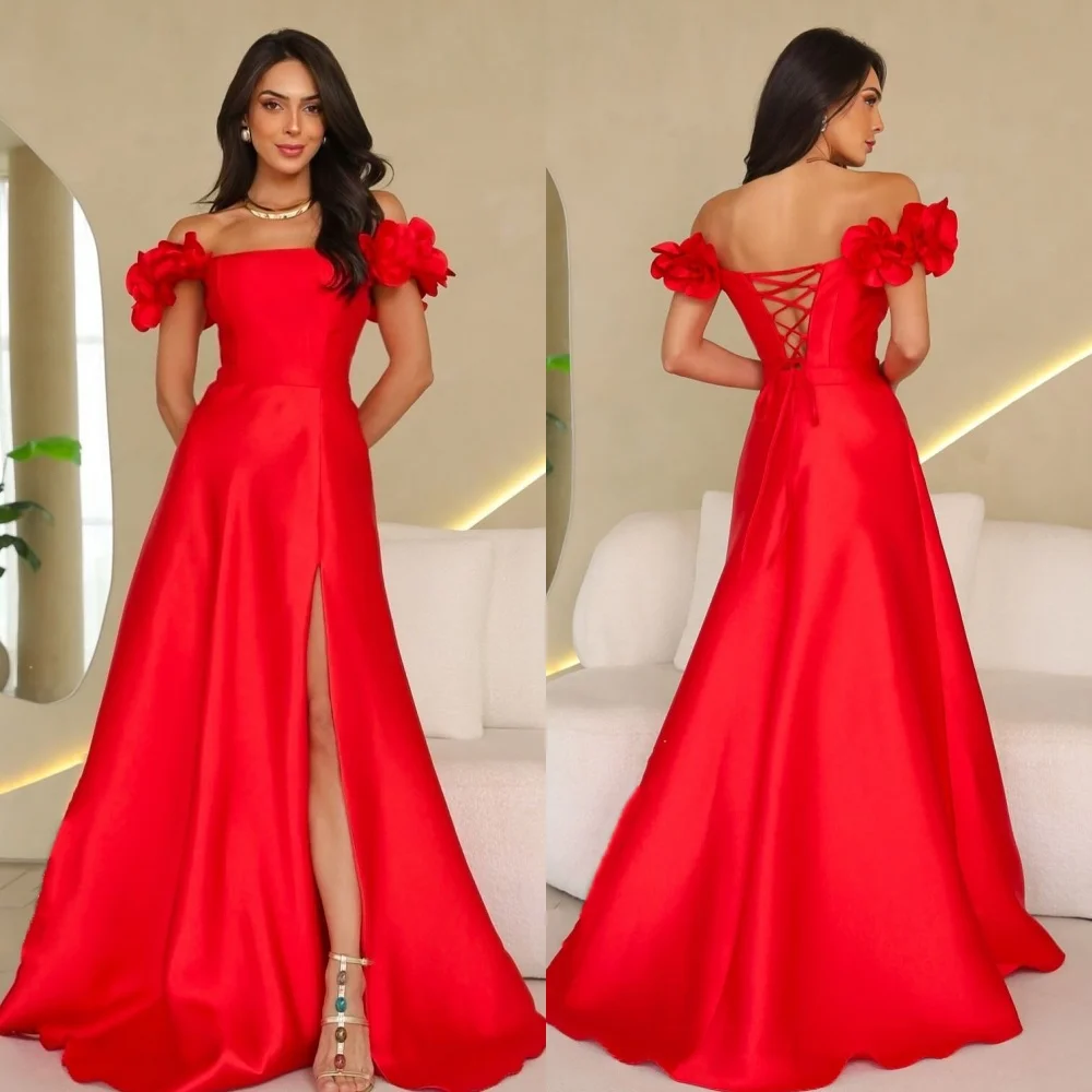 Customized Fashion Sexy Pleat Flower A-line Off-the-shoulder Long Dresses Bespoke Occasion Dresses Sizes Available High Quality
Customized Fashion Sexy Pleat Flower A-line Off-the-shoulder Long Dresses Bespoke Occasion Dresses Sizes Available High Quality