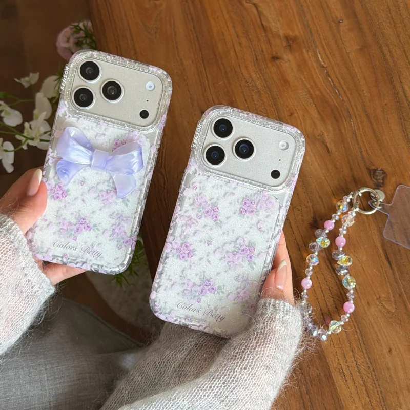 Cute 3D Bowknot Romance Purple Flower Glitter Clear Case For iPhone 17 Pro 16 15 Pro Max Phone Cover with Chain Lovely Casese Fu
Cute 3D Bowknot Romance Purple Flower Glitter Clear Case For iPhone 17 Pro 16 15 Pro Max Phone Cover with Chain Lovely Casese Fu