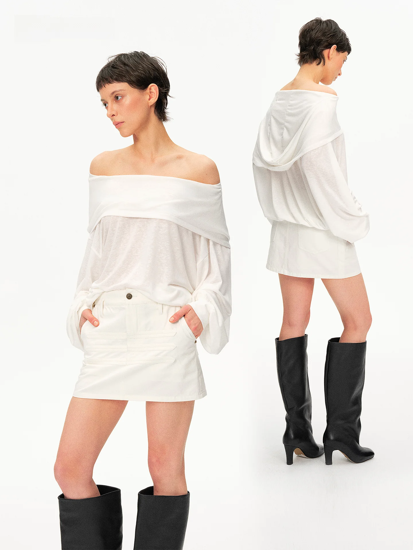 BGT Women's White One-Shoulder Knitted Thin Silk Base Shirt Two-Way Wear Sunshade Long Sleeve T-Shirt Loose Fit Casual Style
BGT Women's White One-Shoulder Knitted Thin Silk Base Shirt Two-Way Wear Sunshade Long Sleeve T-Shirt Loose Fit Casual Style