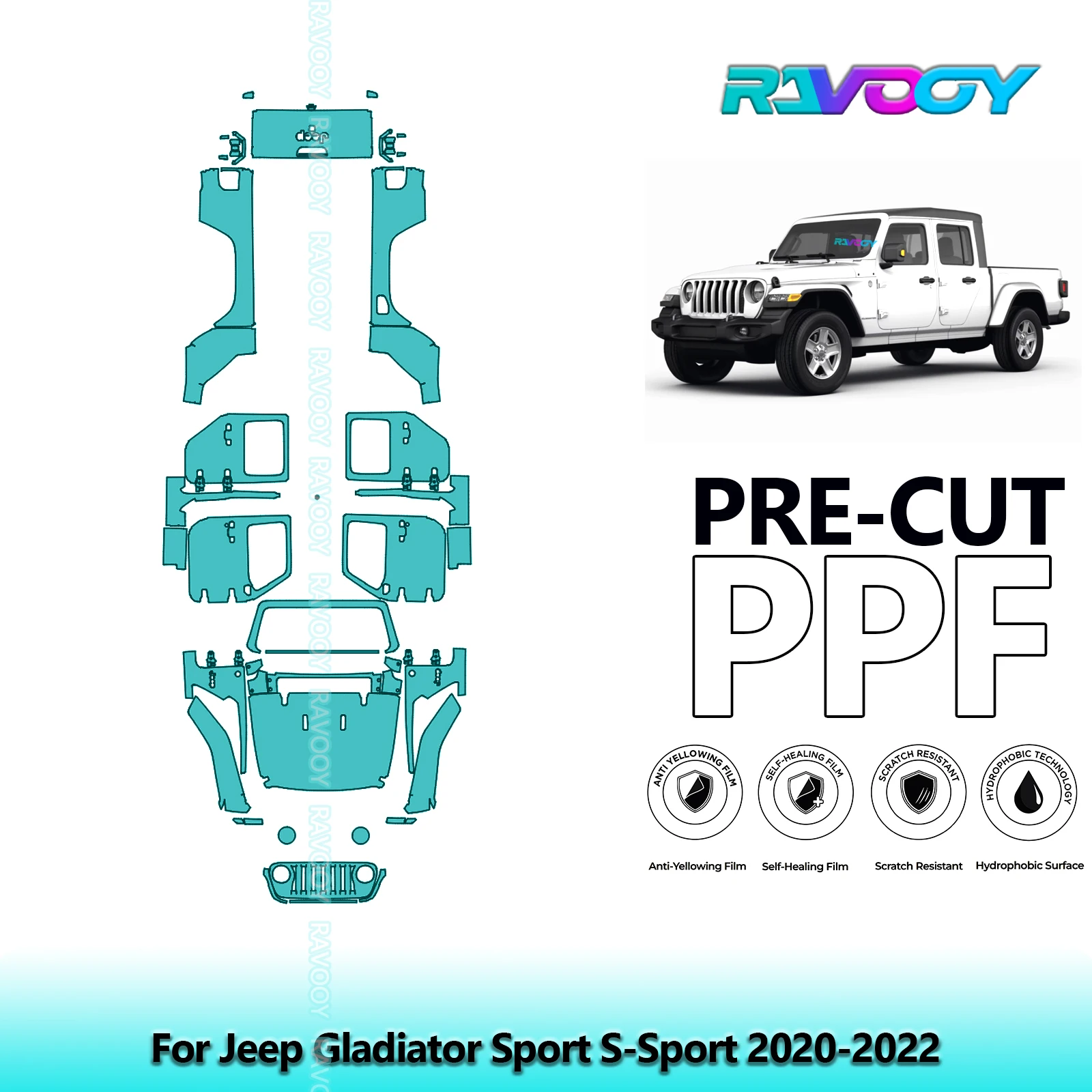 8.5Mil Precut PPF Paint Protection Film Full Vehicle For Jeep Gladiator Sport S-Sport 2020-2022
8.5Mil Precut PPF Paint Protection Film Full Vehicle For Jeep Gladiator Sport S-Sport 2020-2022