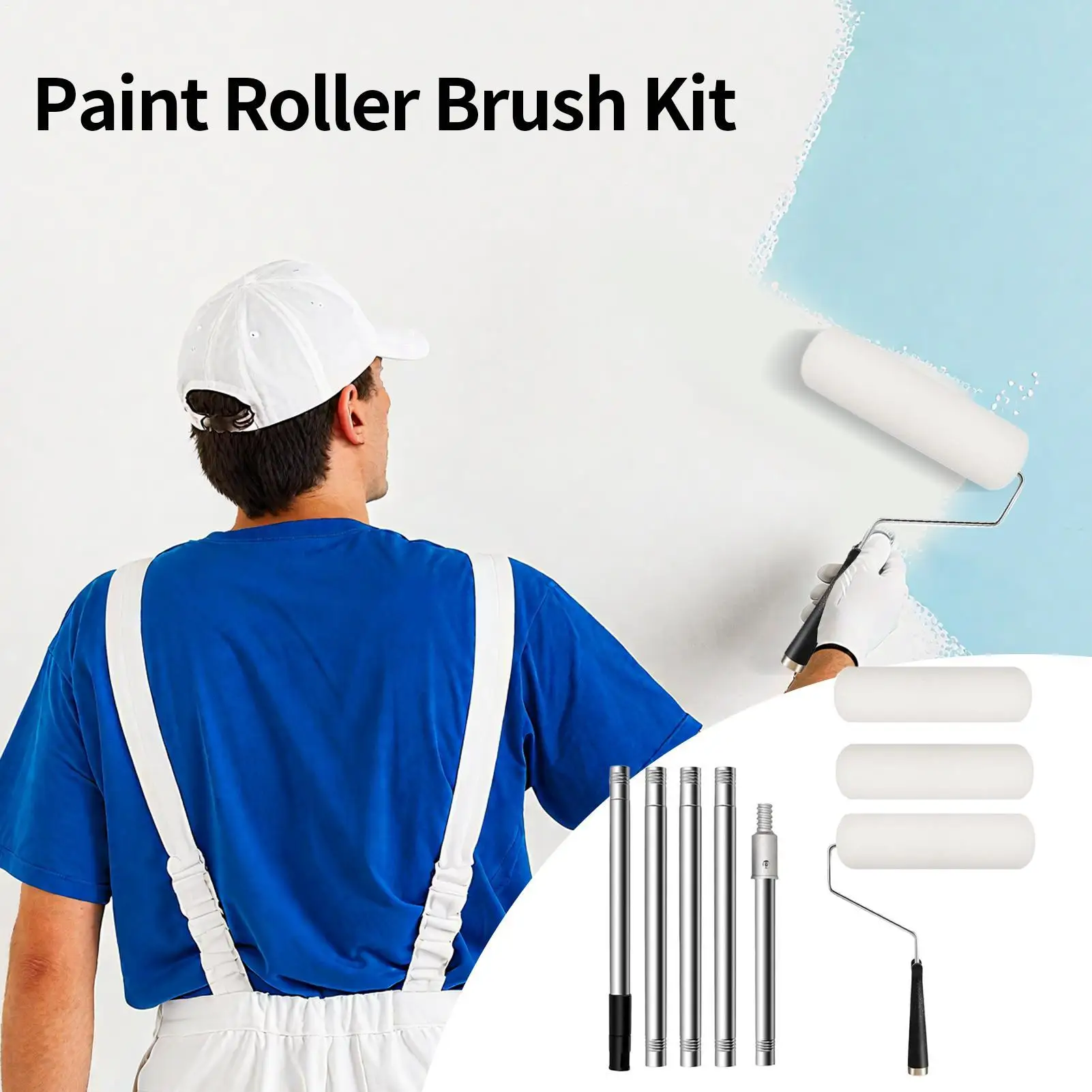 Paint Roller Kit Paint Roller Brush Wall Painting Supplies 9 Inch Extendable Pole Tool Set for Oil Latex Stains Home Improvement
Paint Roller Kit Paint Roller Brush Wall Painting Supplies 9 Inch Extendable Pole Tool Set for Oil Latex Stains Home Improvement