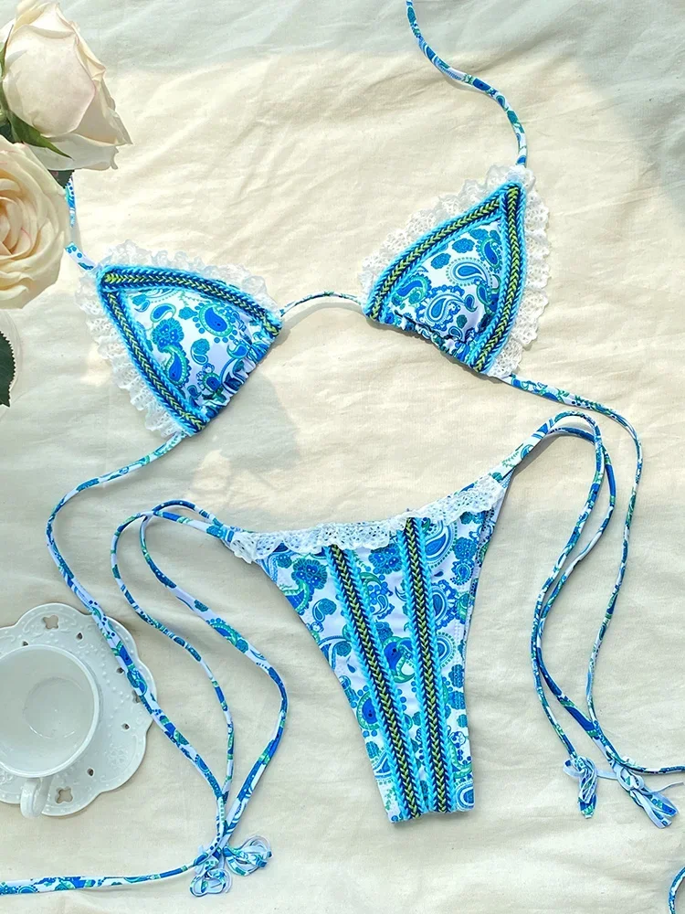 2025 Sexy Swimwear Women Bikinis String Swimming Suit Lace Swimsuit Hight Cut Bathing Suit Micro Folds Halter Two Piece Suit
2025 Sexy Swimwear Women Bikinis String Swimming Suit Lace Swimsuit Hight Cut Bathing Suit Micro Folds Halter Two Piece Suit