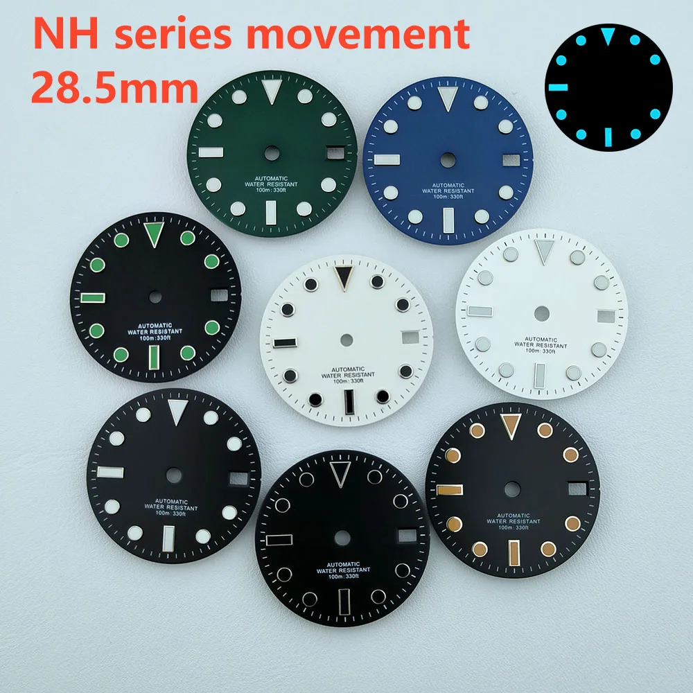 NH35 dial Blue luminous Dial 28.5mm watch dial suitable for NH35 NH36 movement watch accessories repair tools
NH35 dial Blue luminous Dial 28.5mm watch dial suitable for NH35 NH36 movement watch accessories repair tools