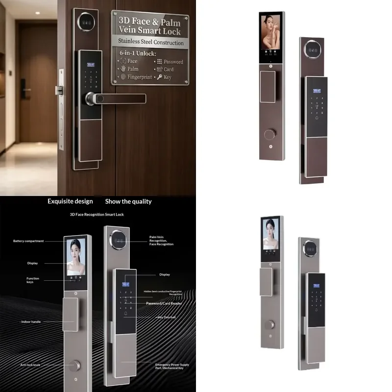 【CHIMU HOME】 Durable Outdoor Smart Door for Villa Project Stainless Steel HR Face Palm Vein Password Key
【CHIMU HOME】 Durable Outdoor Smart Door for Villa Project Stainless Steel HR Face Palm Vein Password Key