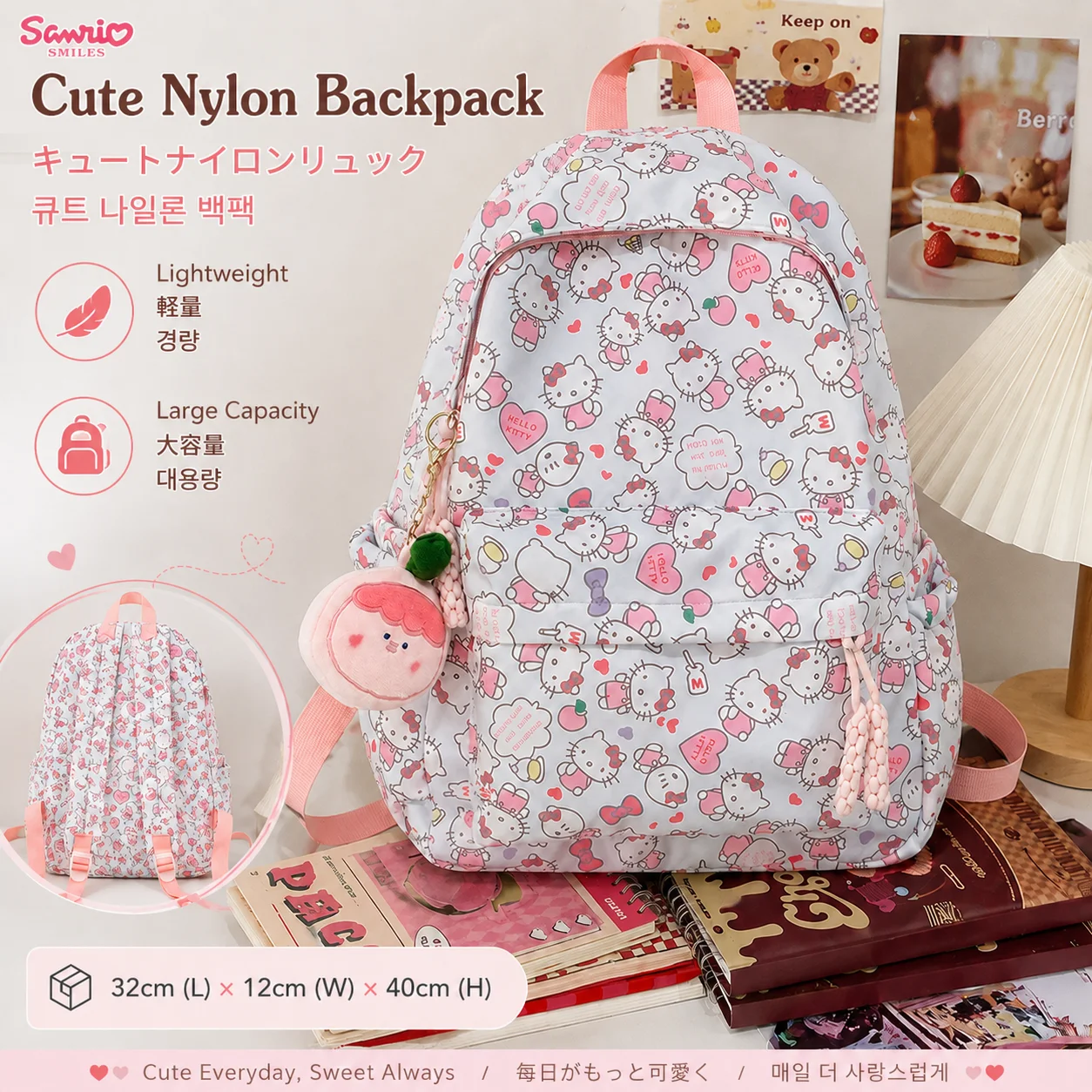 Sanrio Hello Kitty Print Backpack Student Daily School Short Trip & Weekend Travel Office Commute Casual Multi-Compartment Bag
Sanrio Hello Kitty Print Backpack Student Daily School Short Trip & Weekend Travel Office Commute Casual Multi-Compartment Bag