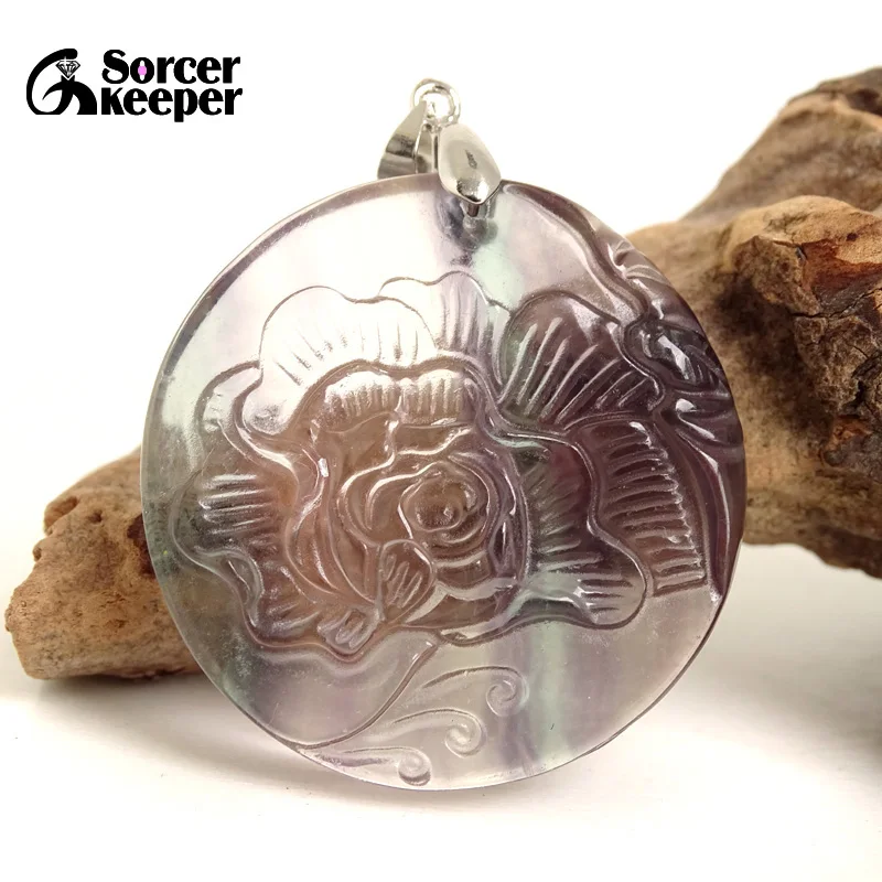 Natural Colorful Fluorite Crystal Stone Hand Carved Flower Pendant DIY Men Women Necklace Ornament Healing Love As Gift BG040
Natural Colorful Fluorite Crystal Stone Hand Carved Flower Pendant DIY Men Women Necklace Ornament Healing Love As Gift BG040