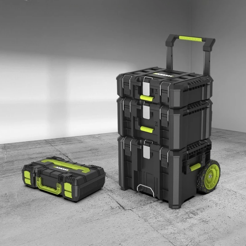 Tool Box Pull Handle Layer Stacking Box Portable Multi-functional Large Capacity Storage Box Toolbox Portable Tools Packaging