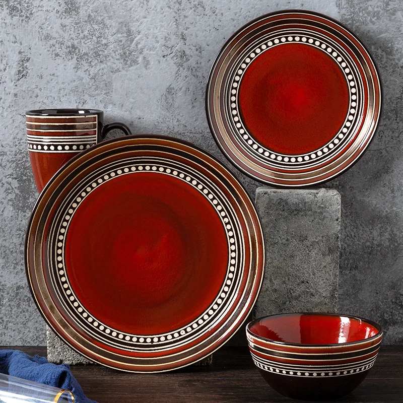 Ceramic Home European Vintage Creative Color Plate 8/10 inch Western Dinner Plate Steak Set Microwave Tableware
Ceramic Home European Vintage Creative Color Plate 8/10 inch Western Dinner Plate Steak Set Microwave Tableware