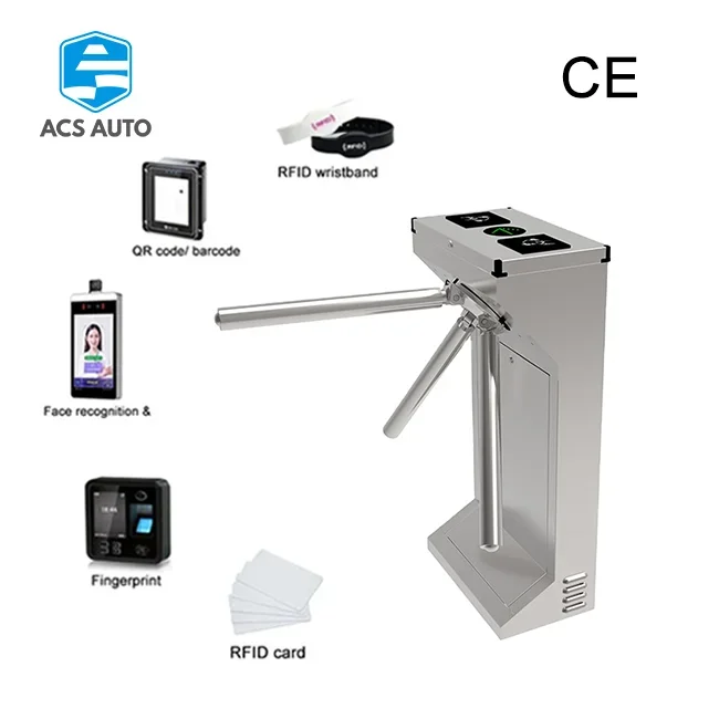 ACS AUTO RFID Tripod Turnstile Gate System Integration with Membership Card Readers
ACS AUTO RFID Tripod Turnstile Gate System Integration with Membership Card Readers