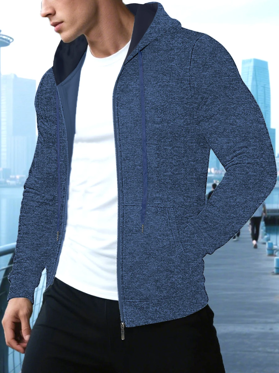 Men's hooded long zipper knitted sweater with thin velvet sleeves for autumn and winter, trendy top, sweater jacket
Men's hooded long zipper knitted sweater with thin velvet sleeves for autumn and winter, trendy top, sweater jacket