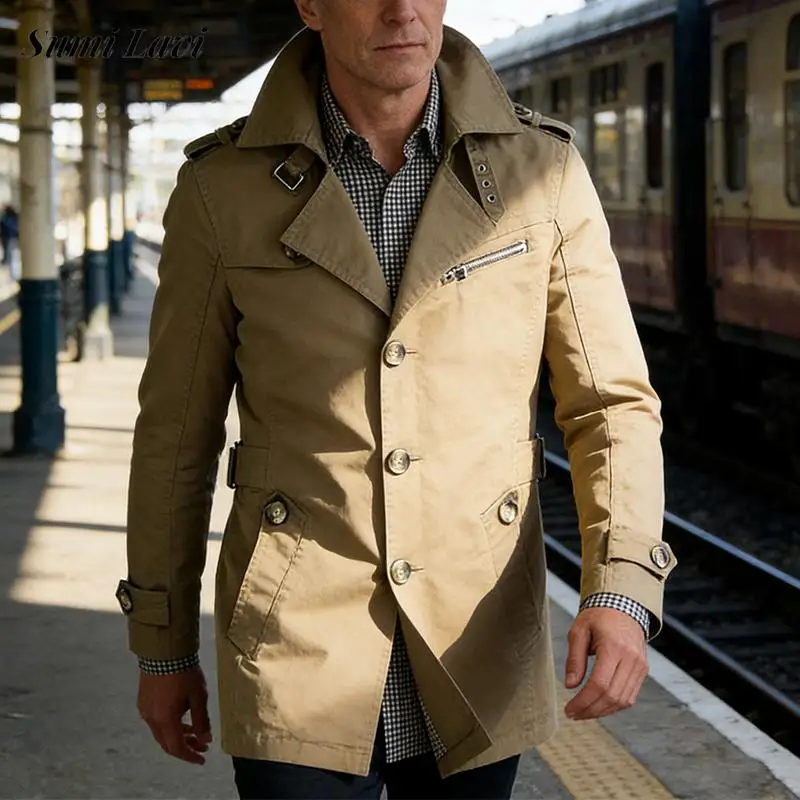 2026 Spring Fall New Casual Mens Windbreaker Overcoats Fashion Slim Button Lapel Jacket Coat Men Vintage Solid Color Outerwear
2026 Spring Fall New Casual Mens Windbreaker Overcoats Fashion Slim Button Lapel Jacket Coat Men Vintage Solid Color Outerwear