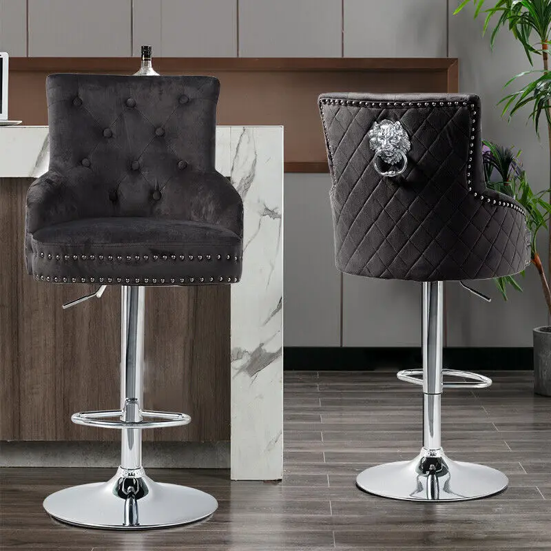 Luxury Bar Stool Dining Chairs Swivel Bar Stools Velvet Upholstered Lion Knocker for Home,Bar Table
Luxury Bar Stool Dining Chairs Swivel Bar Stools Velvet Upholstered Lion Knocker for Home,Bar Table