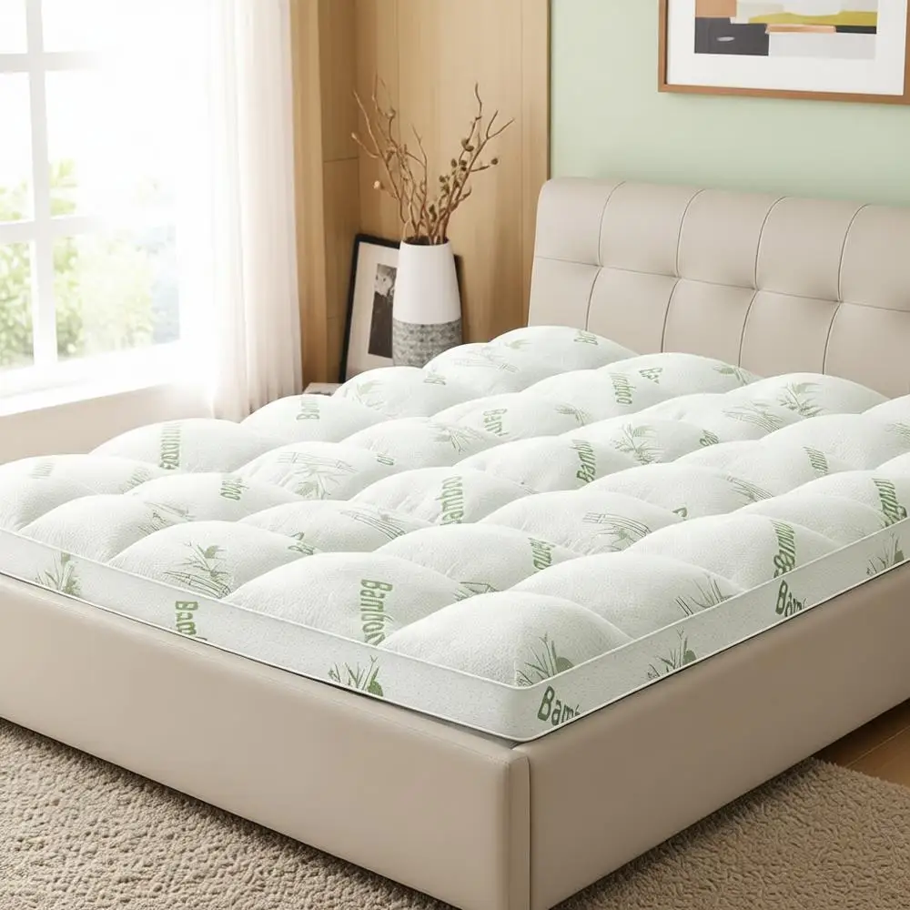 King Size Bamboo Viscose Pillow Top Mattress Pad for Back Pain Relief, 8-21 Inch Deep Mattress Protector, White
King Size Bamboo Viscose Pillow Top Mattress Pad for Back Pain Relief, 8-21 Inch Deep Mattress Protector, White