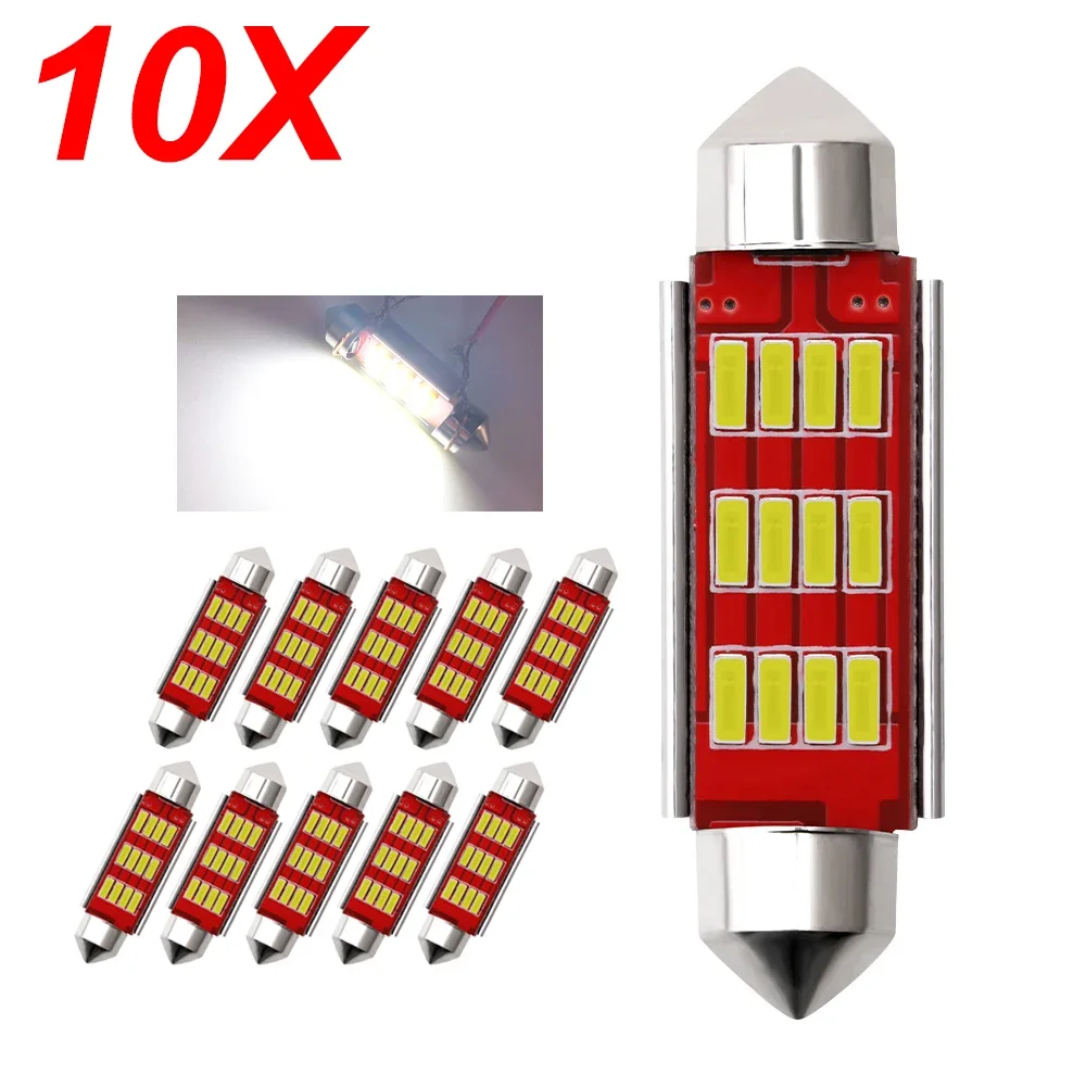 10pcs Festoon C5W C10W LED Bulbs 31MM 36MM 39MM 41MM 4014 LED CANBUS Car Interior Dome Lamp Reading Light Universal DC 12v 6000K
10pcs Festoon C5W C10W LED Bulbs 31MM 36MM 39MM 41MM 4014 LED CANBUS Car Interior Dome Lamp Reading Light Universal DC 12v 6000K