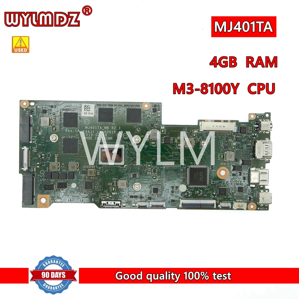 MJ401TA M3-8100Y ЦПУ 4G, ноутбук с фотографией MJ401TA, 14 дюймов, FHD EA4J1, системная плата для ноутбука, протестирована
MJ401TA M3-8100Y ЦПУ 4G, ноутбук с фотографией MJ401TA, 14 дюймов, FHD EA4J1, системная плата для ноутбука, протестирована
