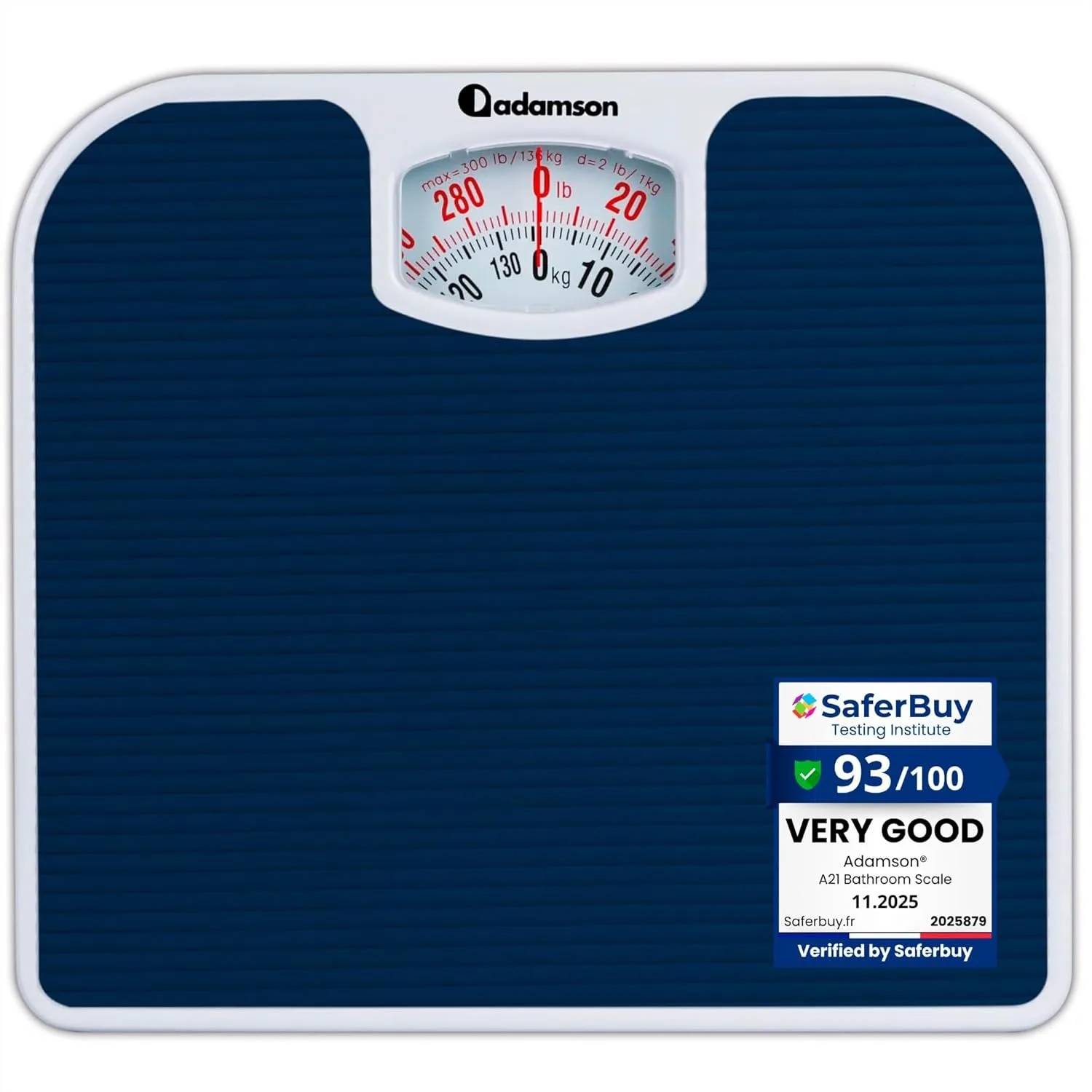 Analog Bathroom Scale for Body Weight - Up to 300 LB with Anti-Skid Rubber Surface and Large Numbers
Analog Bathroom Scale for Body Weight - Up to 300 LB with Anti-Skid Rubber Surface and Large Numbers