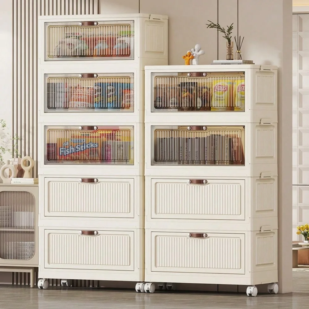 Folds Flat For Storage,4/5/6-Tier Foldable Rolling Storage Cabinet With Flip Doors Waterproof An
Folds Flat For Storage,4/5/6-Tier Foldable Rolling Storage Cabinet With Flip Doors Waterproof An