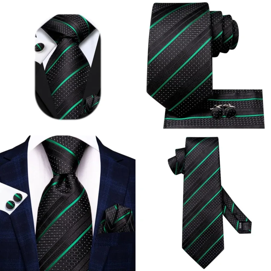 Silk Ties Set for Men Formal Paisley Striped Necktie Pocket Square Cufflinks 3PCS Sets Wedding Business Party,Blacks Green Emerald
Silk Ties Set for Men Formal Paisley Striped Necktie Pocket Square Cufflinks 3PCS Sets Wedding Business Party,Blacks Green Emerald