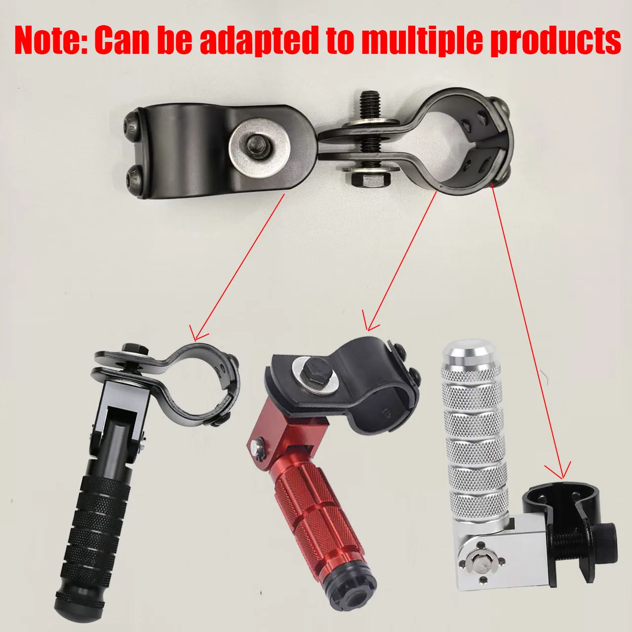 Motorcycle and bicycle clamp accessories, suitable for a variety of pedals installed on 22-26mm frames, headlight brackets
Motorcycle and bicycle clamp accessories, suitable for a variety of pedals installed on 22-26mm frames, headlight brackets