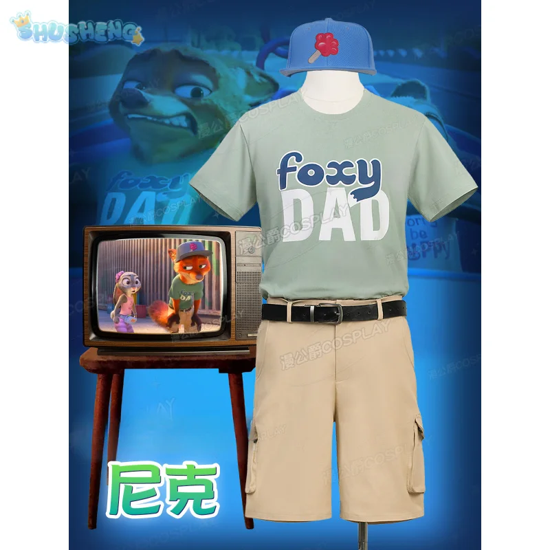 Nick Wild Cosplay Costume Movie Anime Hat T-shirt short sleeved shorts belt Halloween Christmas new casual men women suit
Nick Wild Cosplay Costume Movie Anime Hat T-shirt short sleeved shorts belt Halloween Christmas new casual men women suit