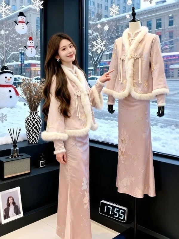 New Chinese Sle Set Retro Gentle ort Coat Qipao Dr Two Piece Set Spring Faion Comfortable Cotton V Ne High Waist
New Chinese Sle Set Retro Gentle ort Coat Qipao Dr Two Piece Set Spring Faion Comfortable Cotton V Ne High Waist